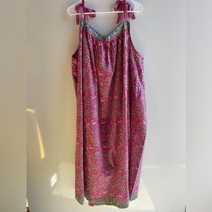 Hot Pink Boho Shift Dress Bow Ties